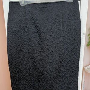 Louben skirt, size 10, black, embossed fabric, very elegant